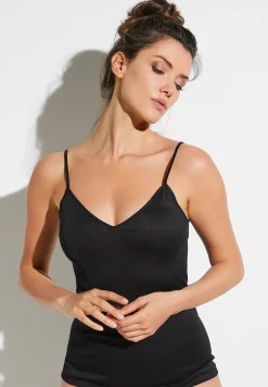 Femme Zimmerli Cotton de LuxeCaraco fines bretelles - black