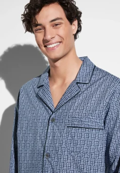 Homme Zimmerli Cotton Poplin PrintPyjama longues - mini geo batic