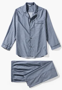 Homme Zimmerli Cotton Poplin PrintPyjama longues - mini geo batic