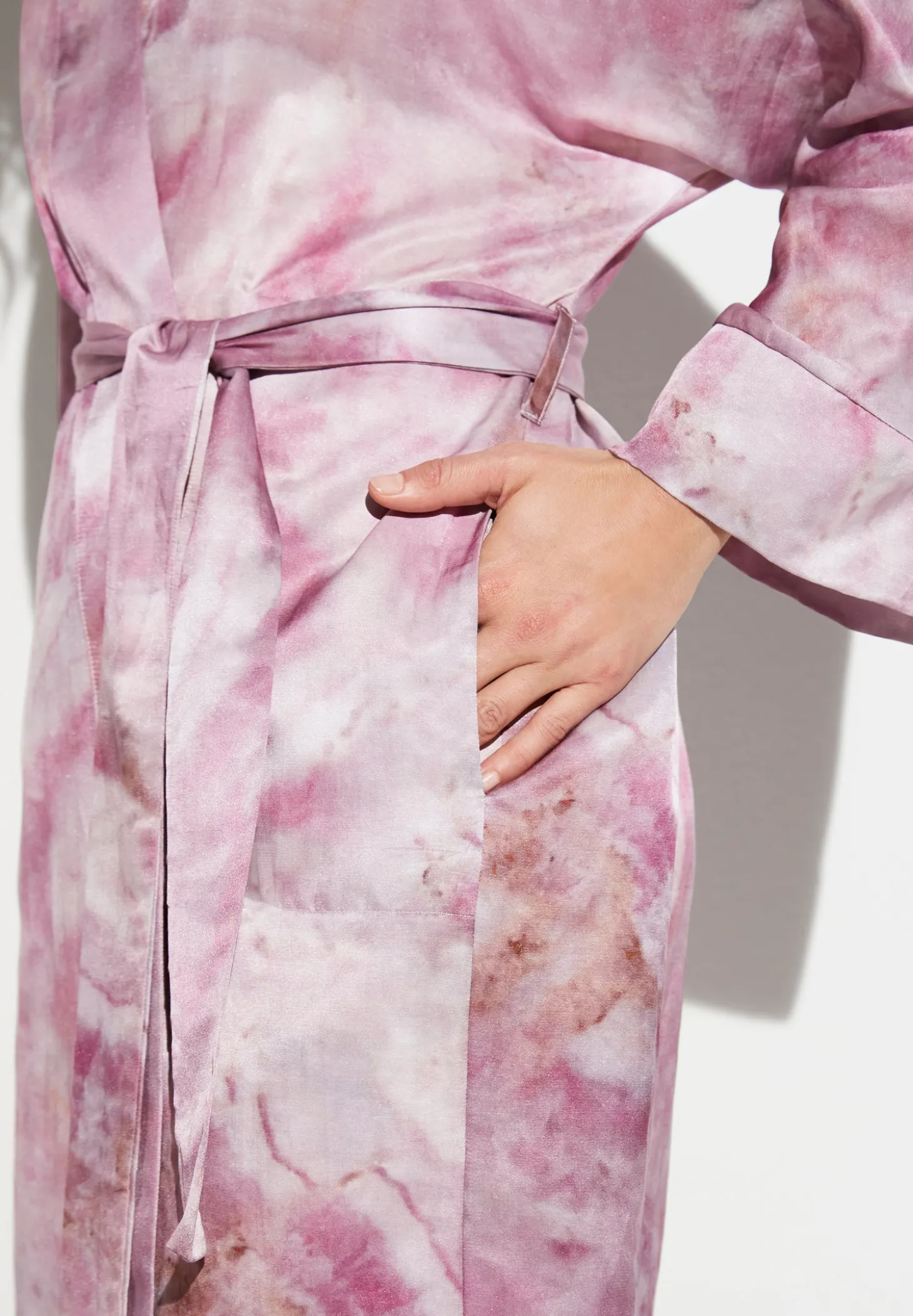 Femme Zimmerli Cotton/Silk PrintRobe de chambre longue - shades of marble