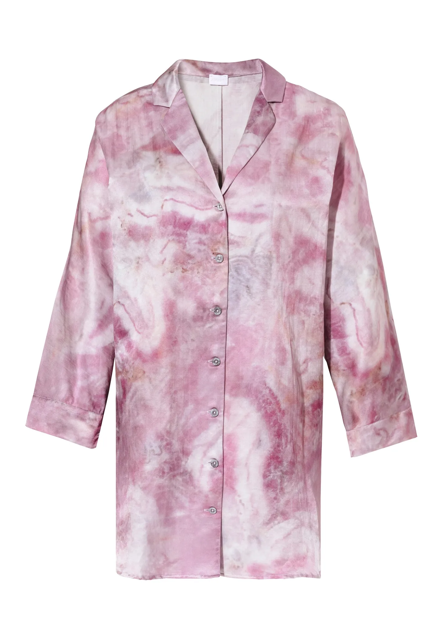 Femme Zimmerli Cotton/Silk PrintTee-shirt de nuit manches longues - shades of marble