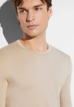 Homme Zimmerli Cozy ComfortT-Shirt à manches longues - travertin