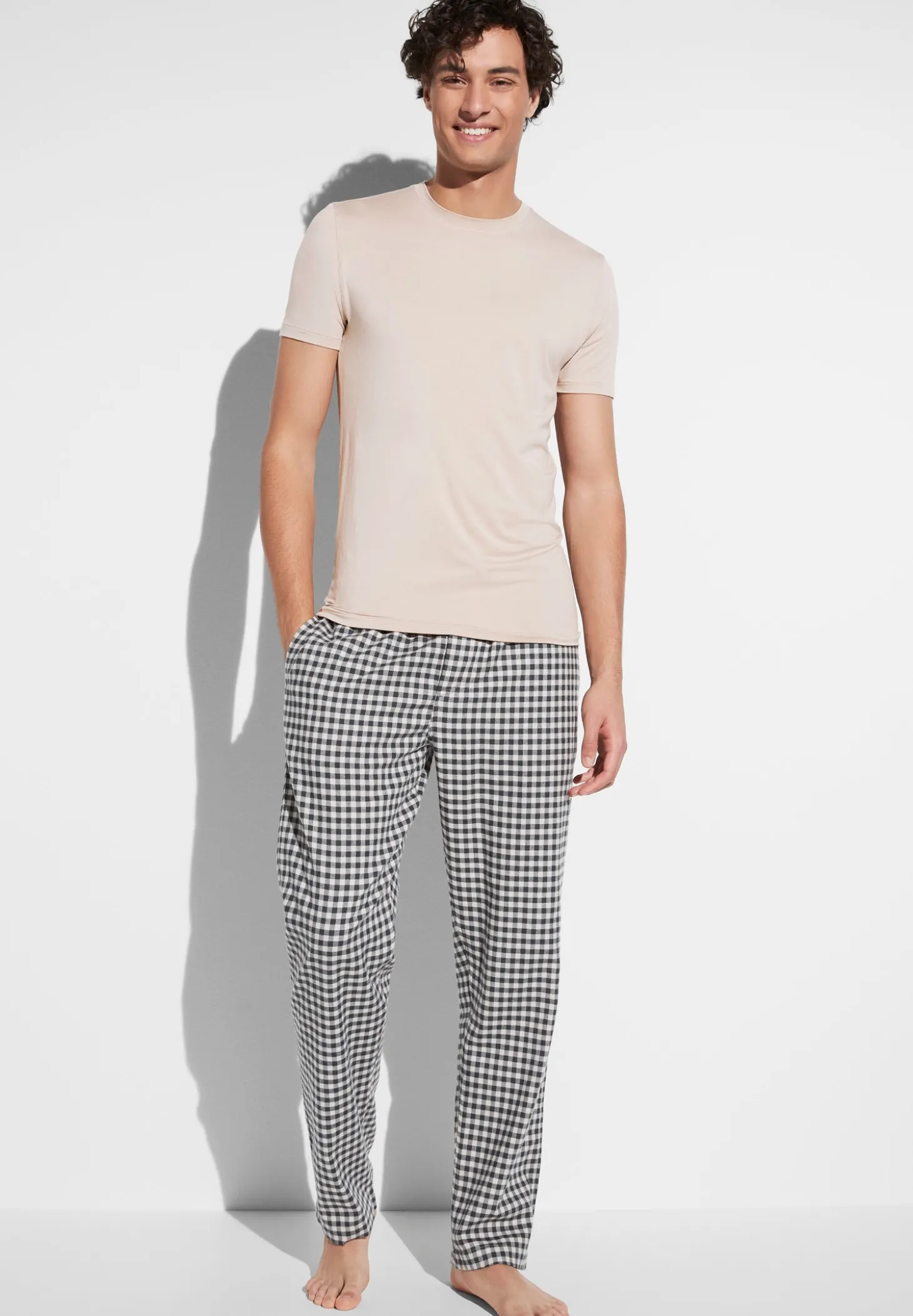 Homme Zimmerli Cozy FlannelPantalon - oat check