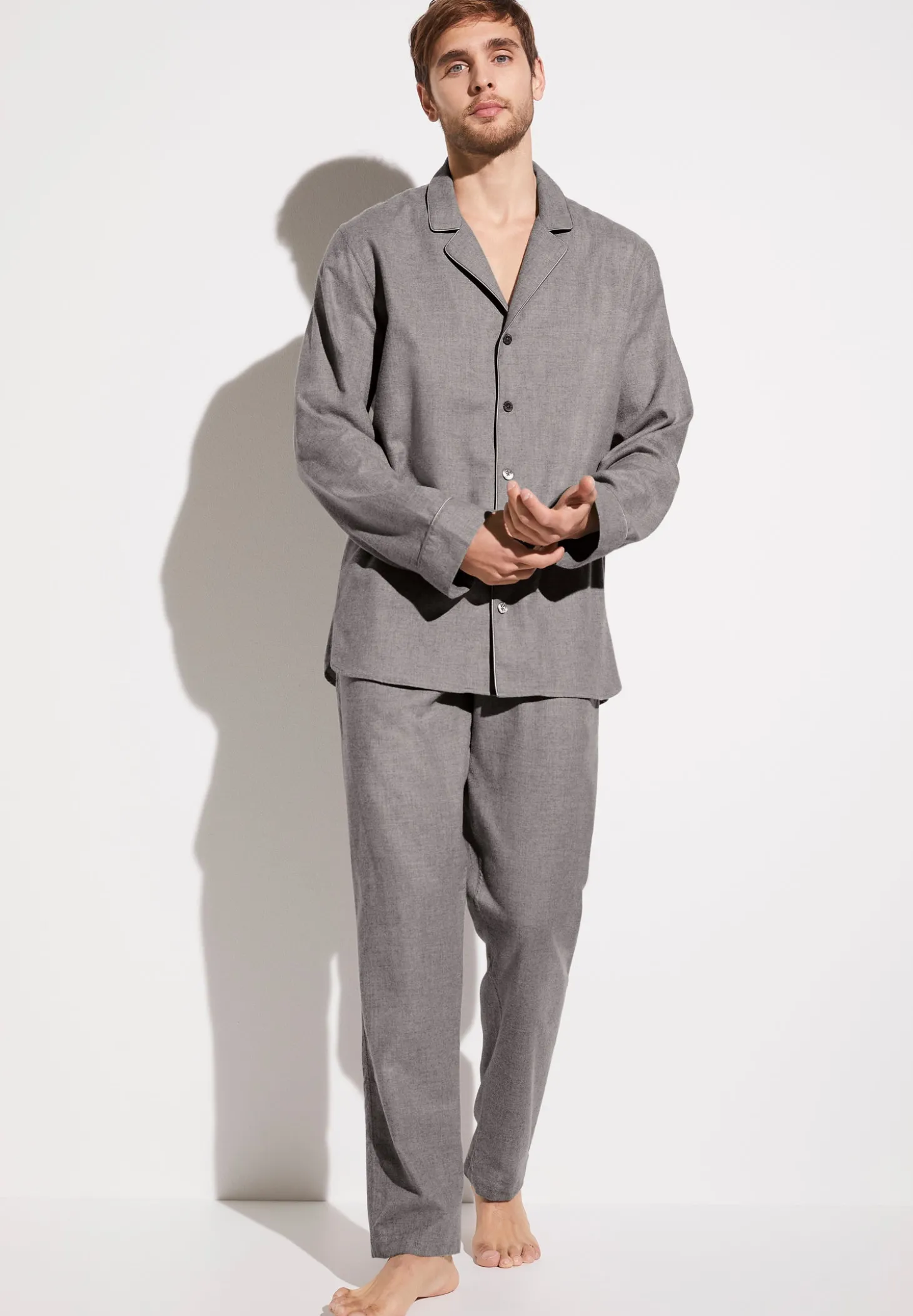 Homme Zimmerli Cozy FlannelPyjama lang - grau