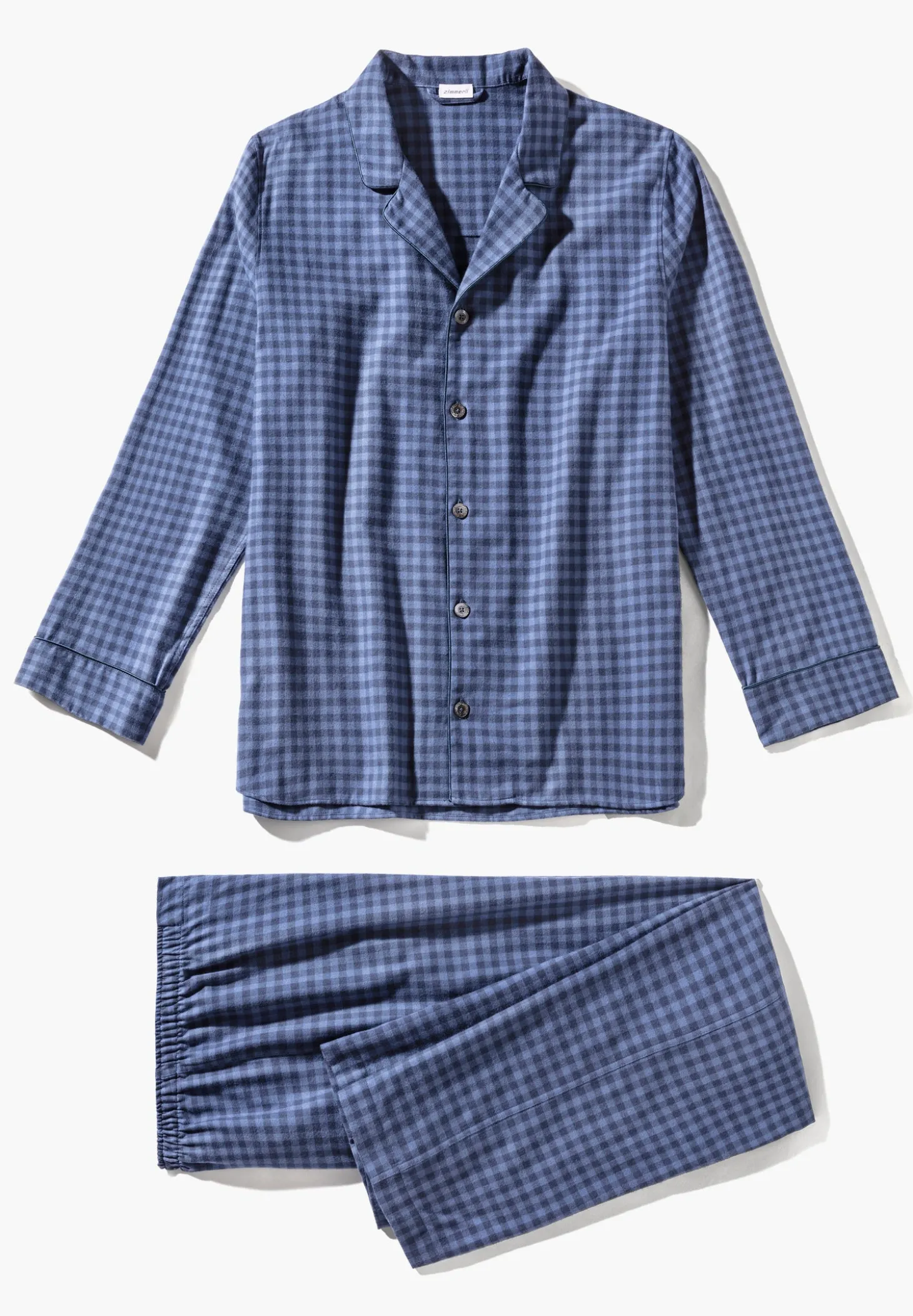 Homme Zimmerli Cozy FlannelPyjama longues - blue check