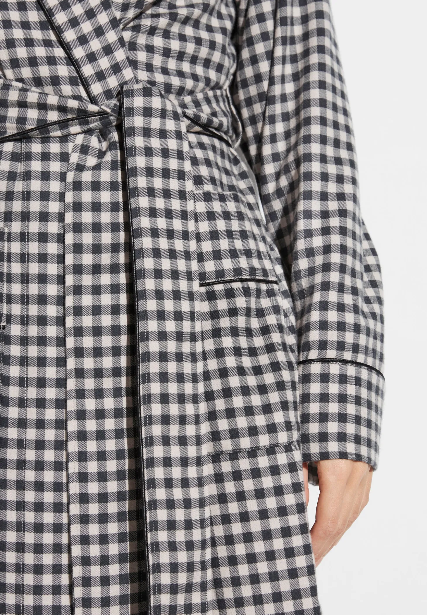 Femme Zimmerli Cozy FlannelRobe de chambre longue - oat check