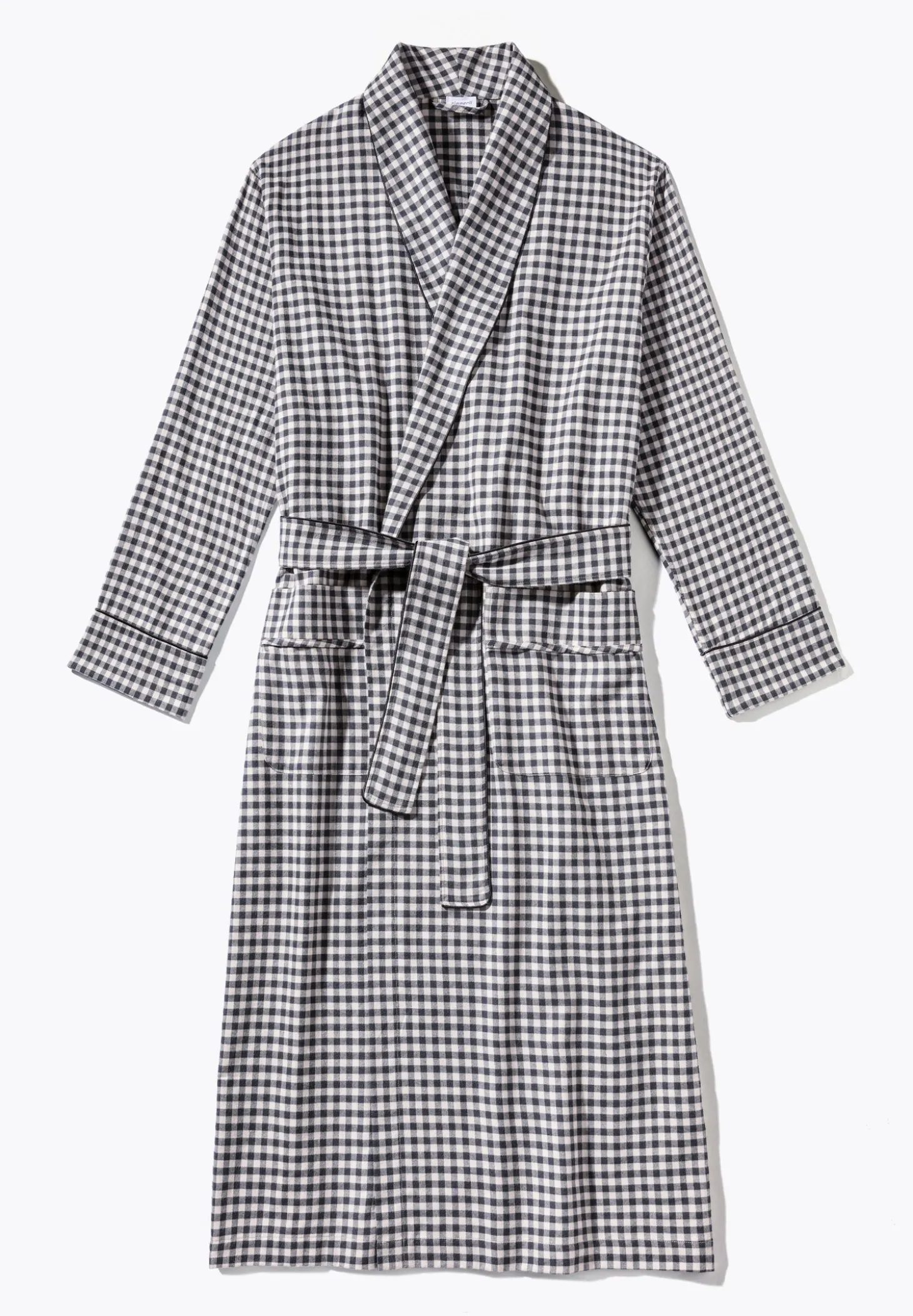 Homme Zimmerli Cozy FlannelRobe de chambre longue - oat check