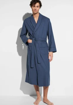Homme Zimmerli Cozy FlannelRobe de chambre longue - navy