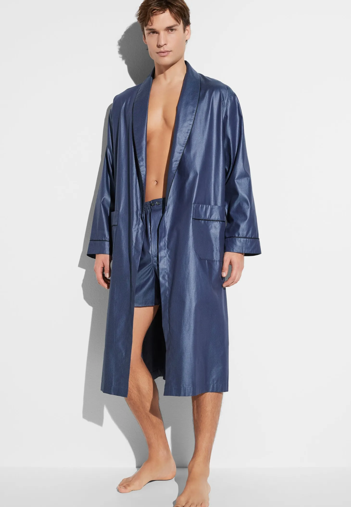 Homme Zimmerli Luxury JacquardBoxer Shorts - dark blue
