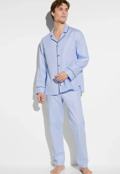 Homme Zimmerli Luxury JacquardPyjama longues - light blue