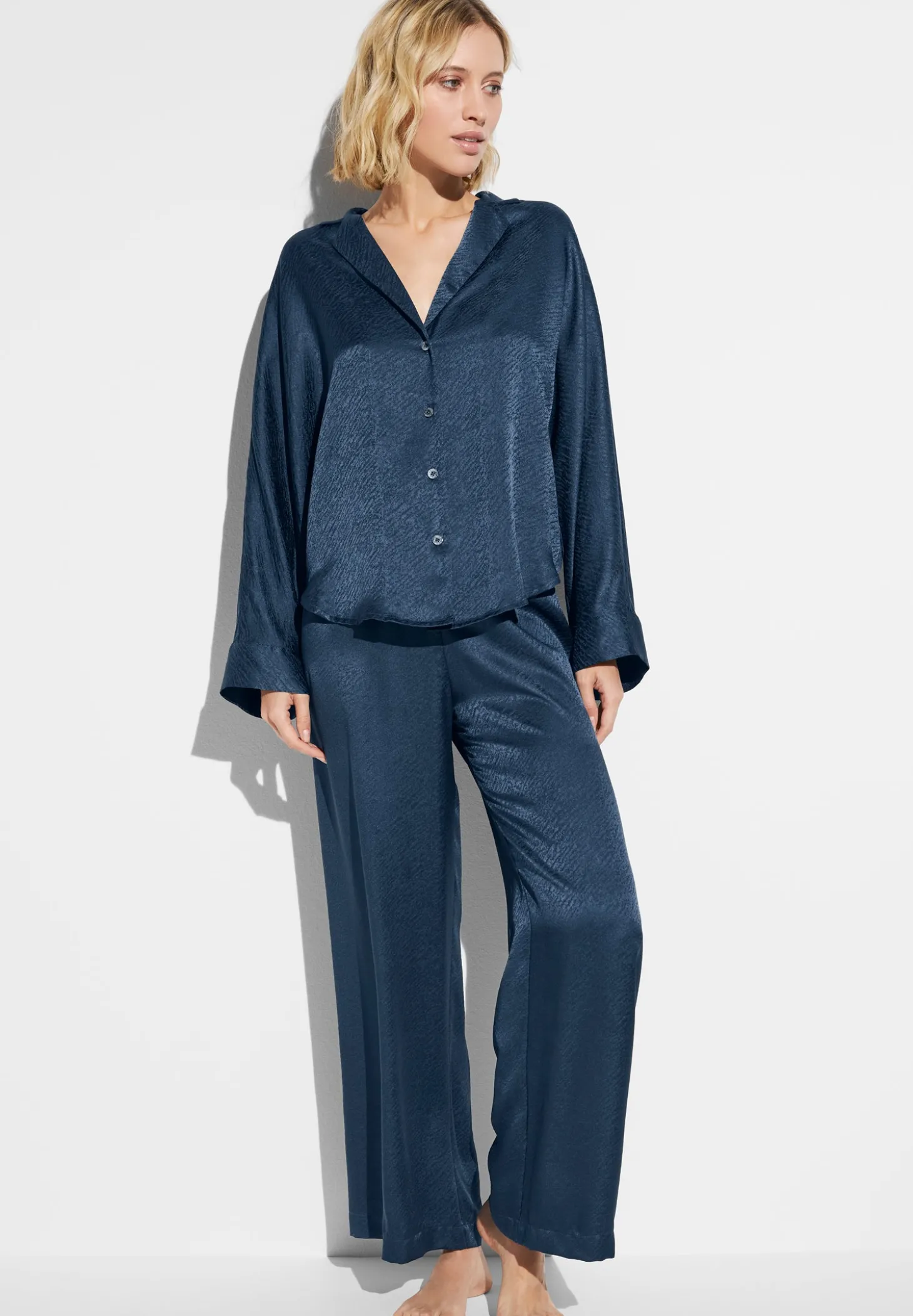 Femme Zimmerli Luxury SilkPyjama longues - midnight navy