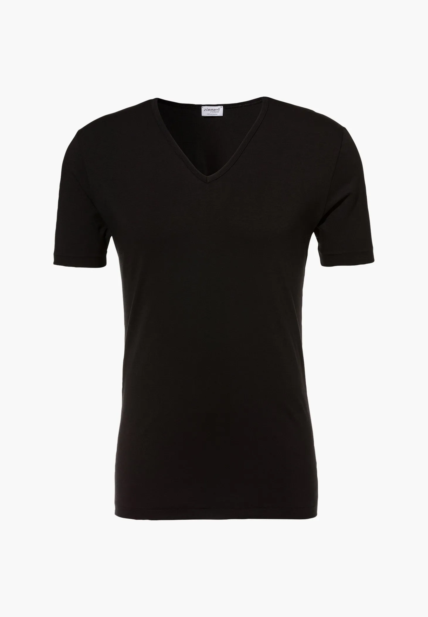 Homme Zimmerli Pure ComfortT-Shirt à manches courtes col en V - black