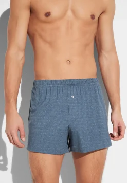 Homme Zimmerli Pureness PrintBoxer - linear geo blue