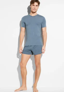 Homme Zimmerli Pureness PrintBoxer - linear geo blue