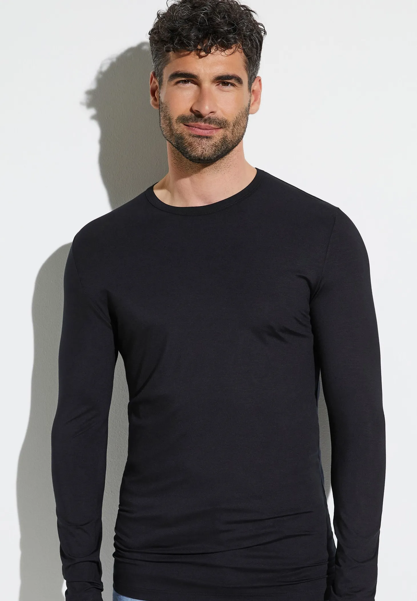 Homme Zimmerli PurenessT-Shirt à manches longues - black