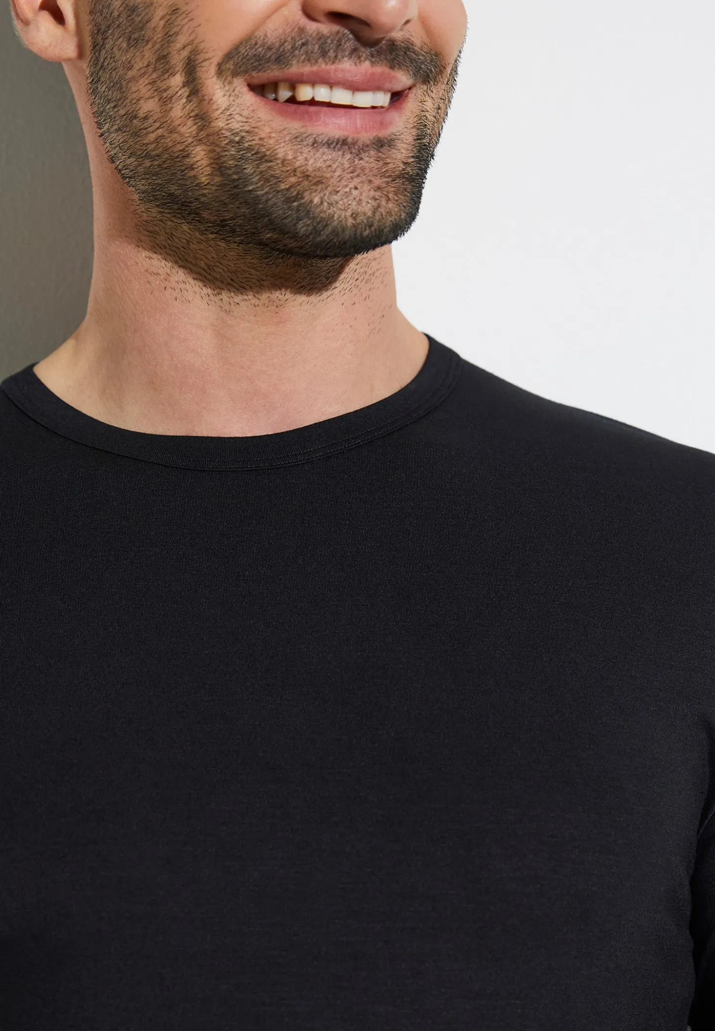 Homme Zimmerli PurenessT-Shirt à manches longues - black