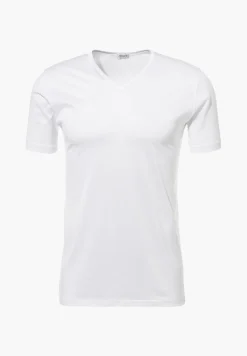 Homme Zimmerli Royal ClassicT-Shirt à manches courtes col en V - blancSuper fins