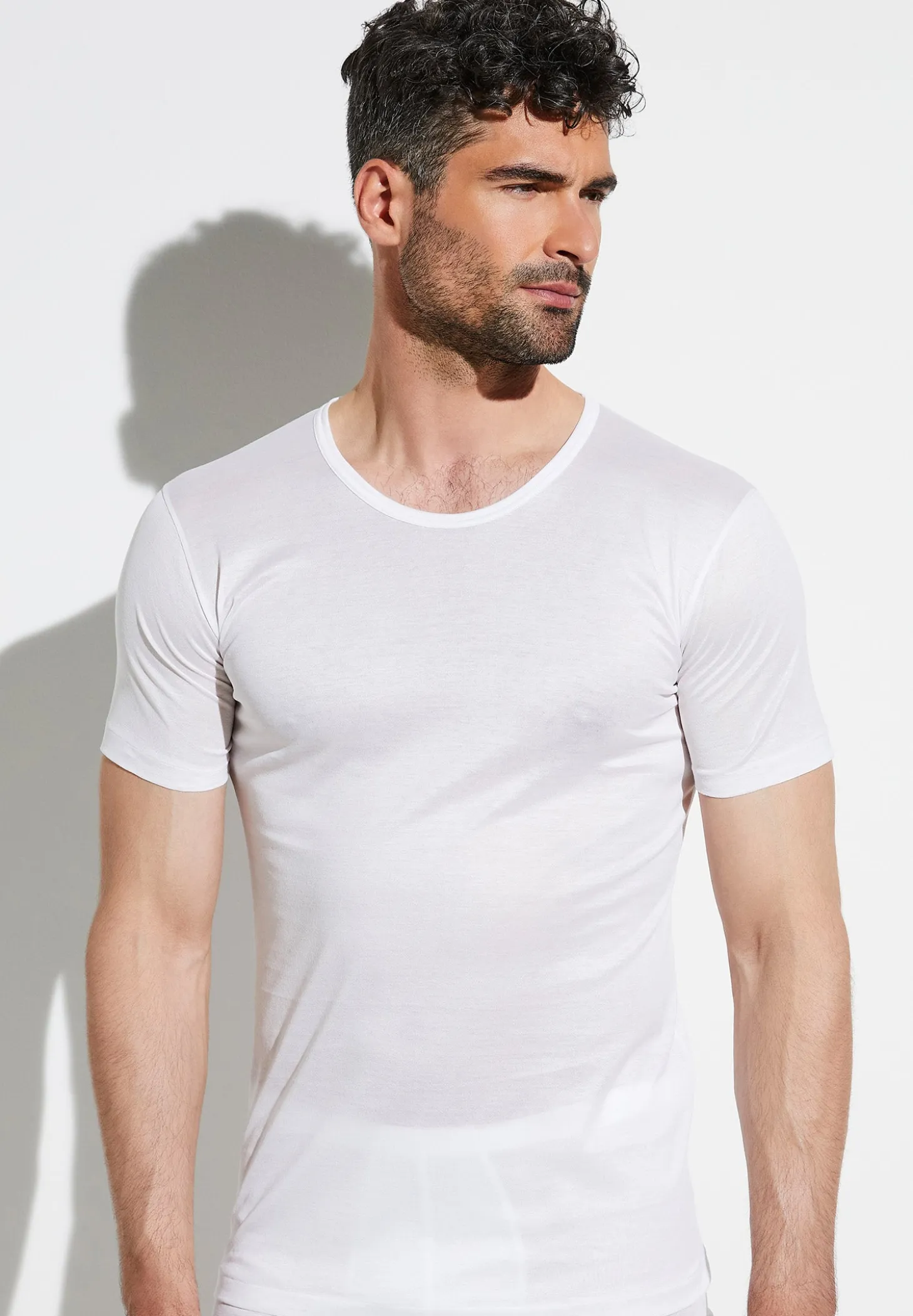Homme Zimmerli Royal ClassicT-Shirt à manches courtes - blancSuper fins
