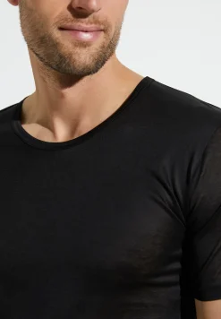 Homme Zimmerli Royal ClassicT-Shirt à manches courtes - noirSuper fins