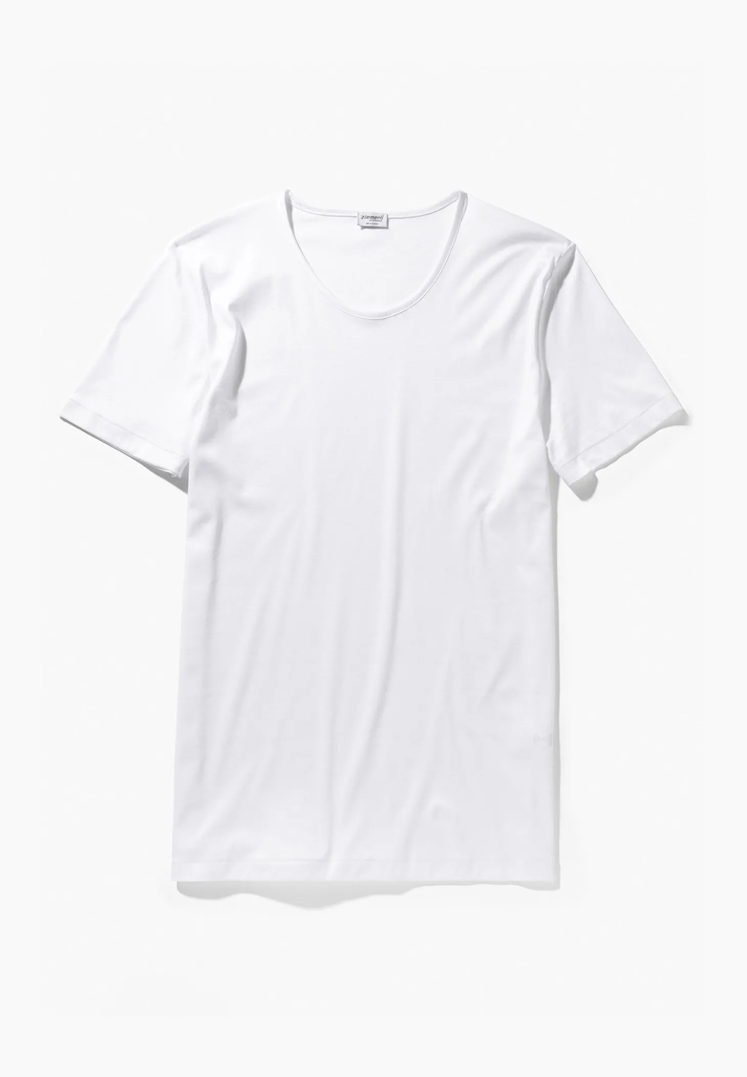 Homme Zimmerli Sea IslandT-Shirt à manches courtes, col rond fin - blanc