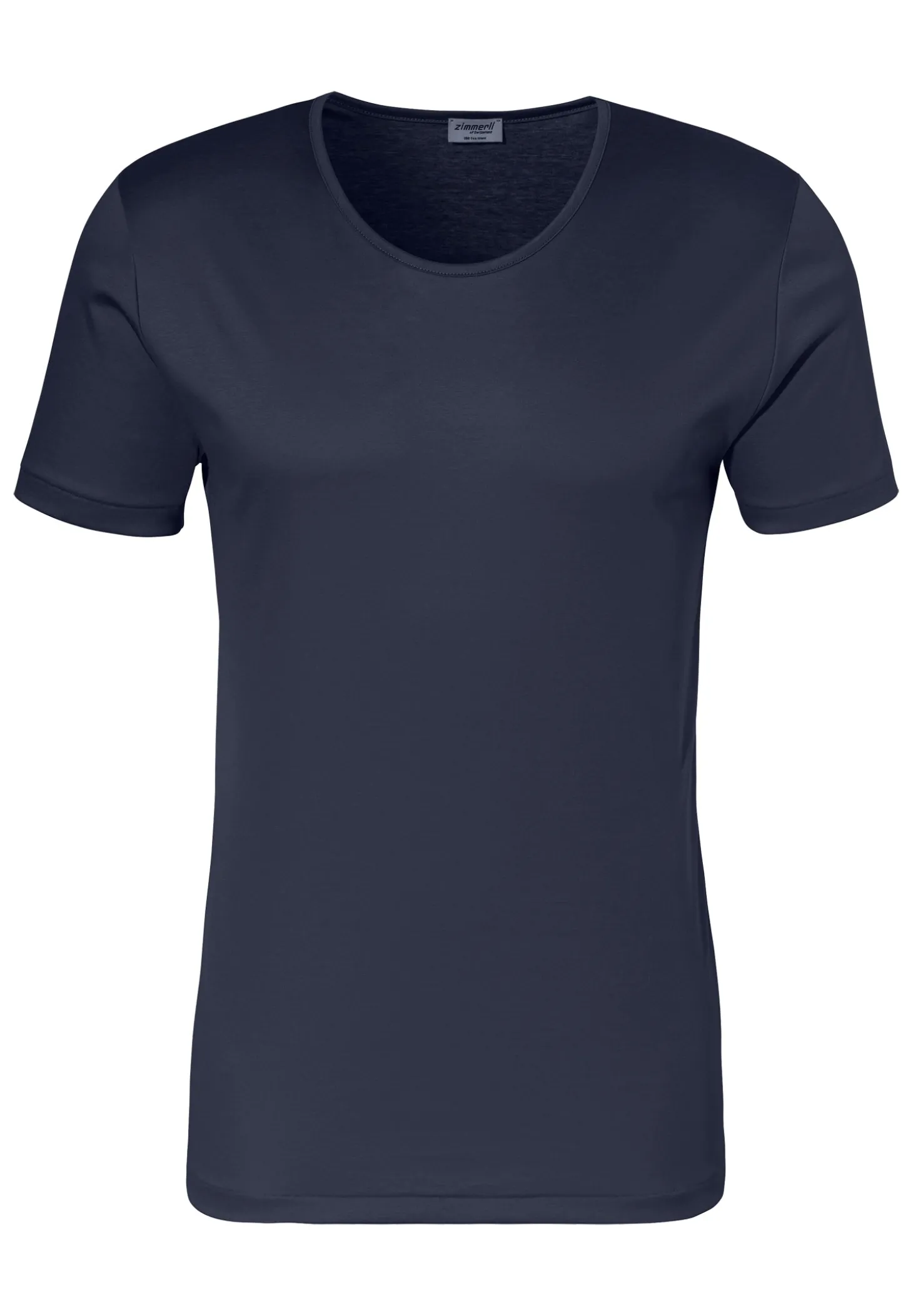 Homme Zimmerli Sea IslandT-Shirt à manches courtes, col rond fin - navy