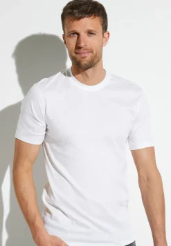 Homme Zimmerli Sea IslandT-Shirt à manches courtes, col rond - blanc