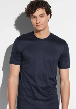 Homme Zimmerli Sea IslandT-Shirt à manches courtes, col rond - navy