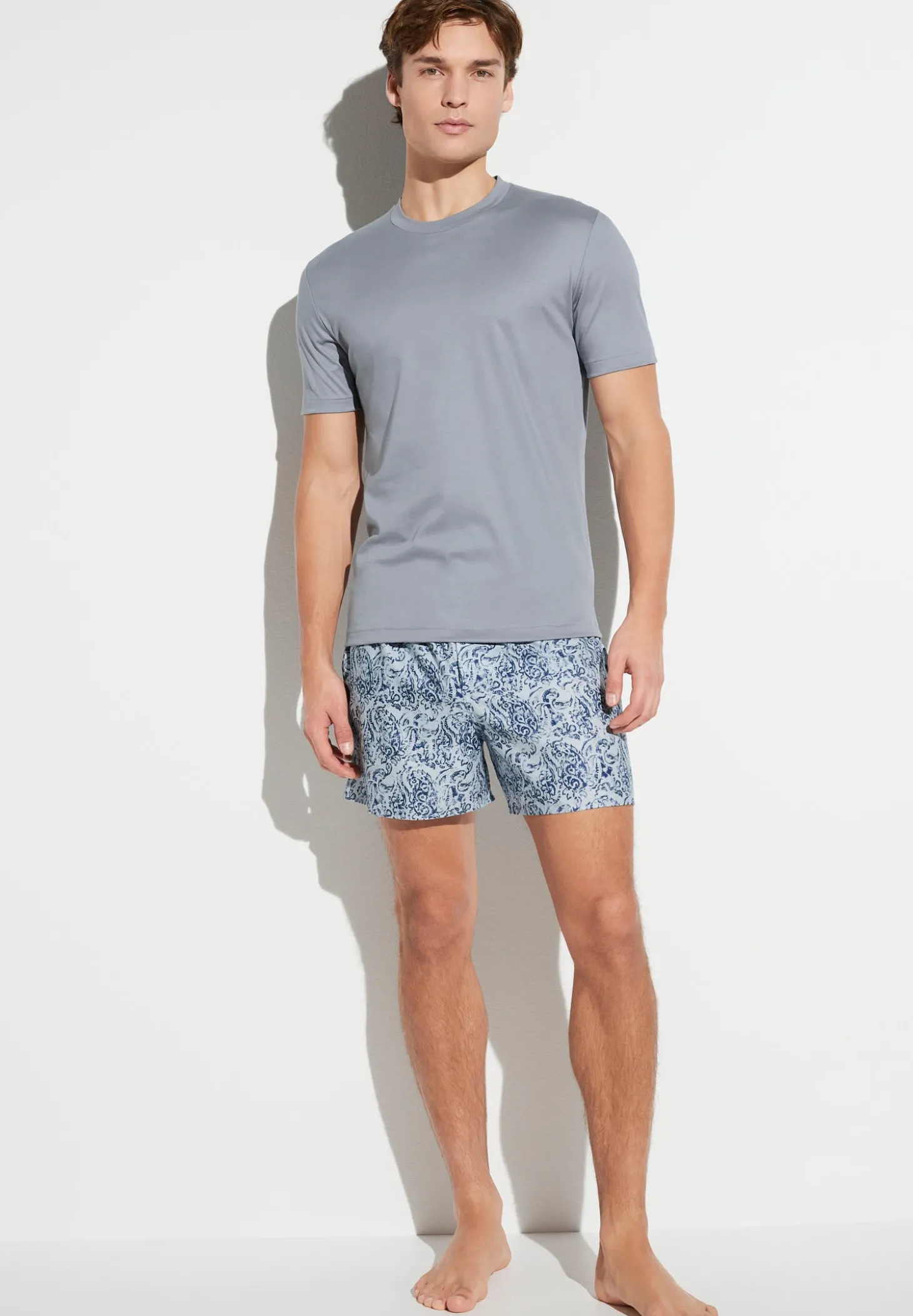 Homme Zimmerli Sea IslandT-Shirt à manches courtes - smoky blue