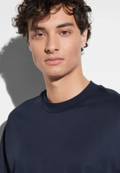 Homme Zimmerli Sea IslandT-Shirt à manches longues - navy