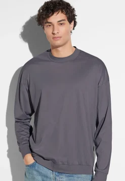 Homme Zimmerli Sea IslandT-Shirt à manches longues - dark grey