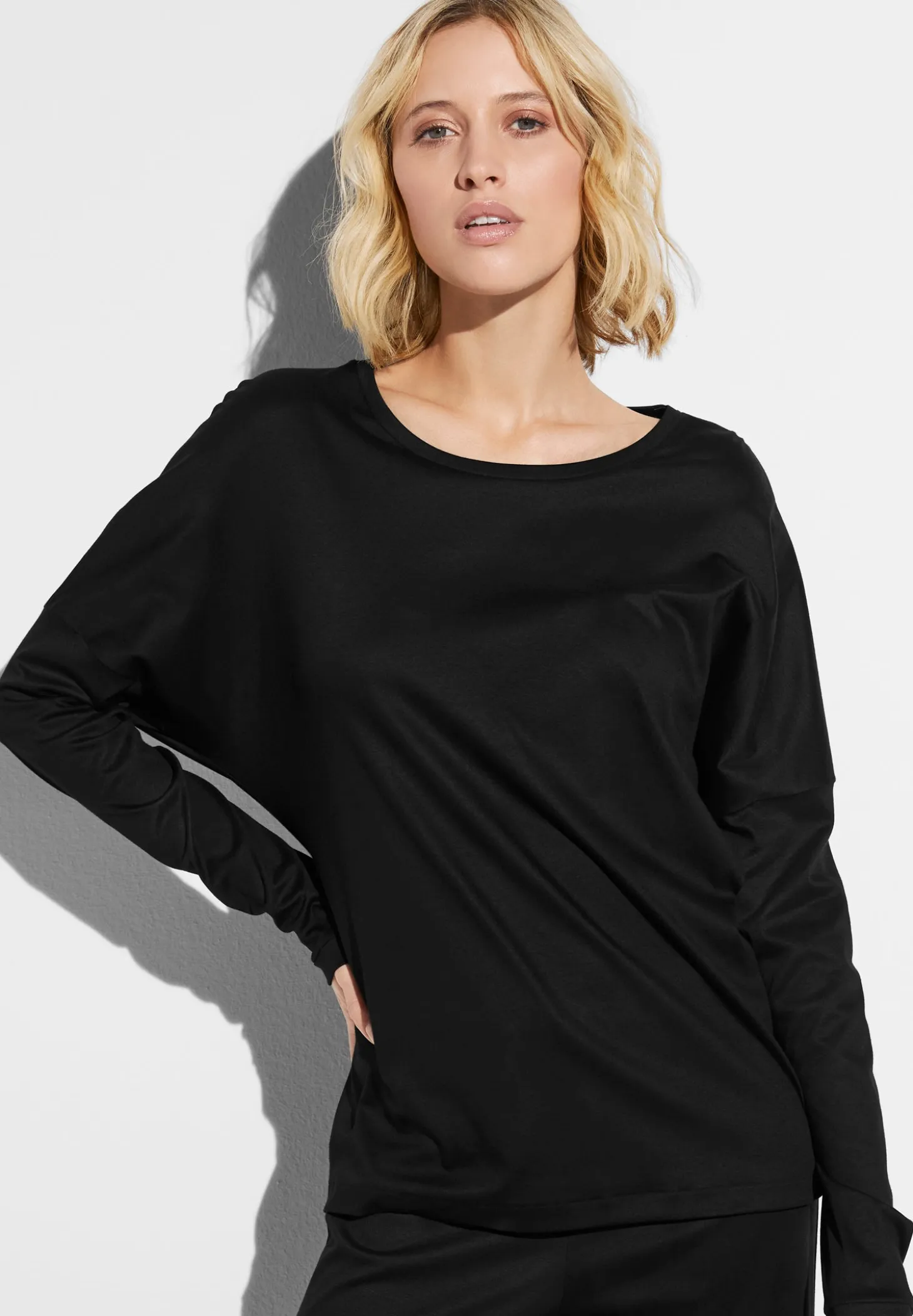 Femme Zimmerli Sea IslandT-Shirt à manches longues - black
