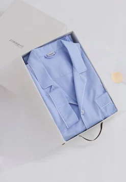 Homme Zimmerli Sea Island WovenPyjama longues - blue