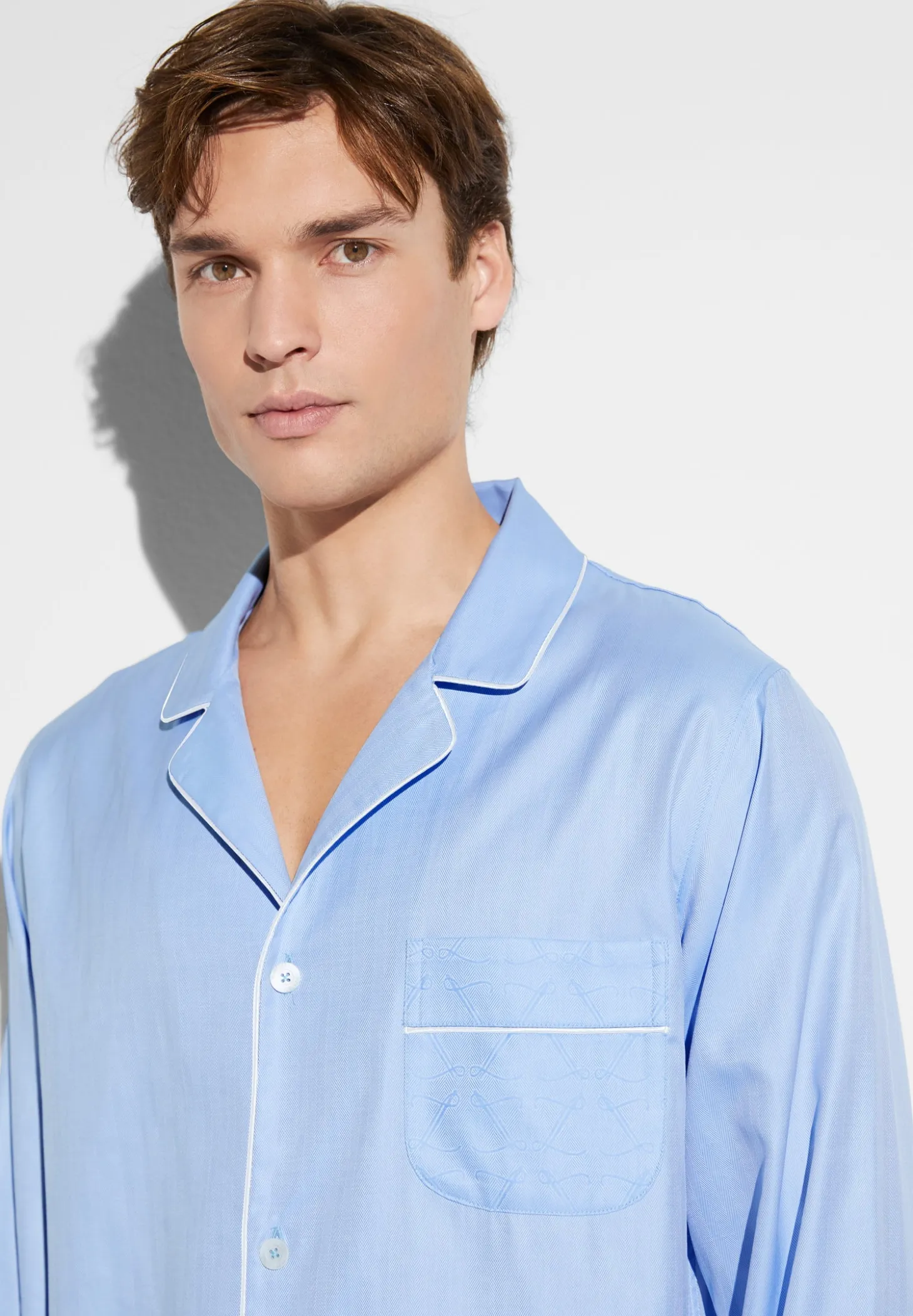 Homme Zimmerli Sea Island WovenPyjama longues - blue