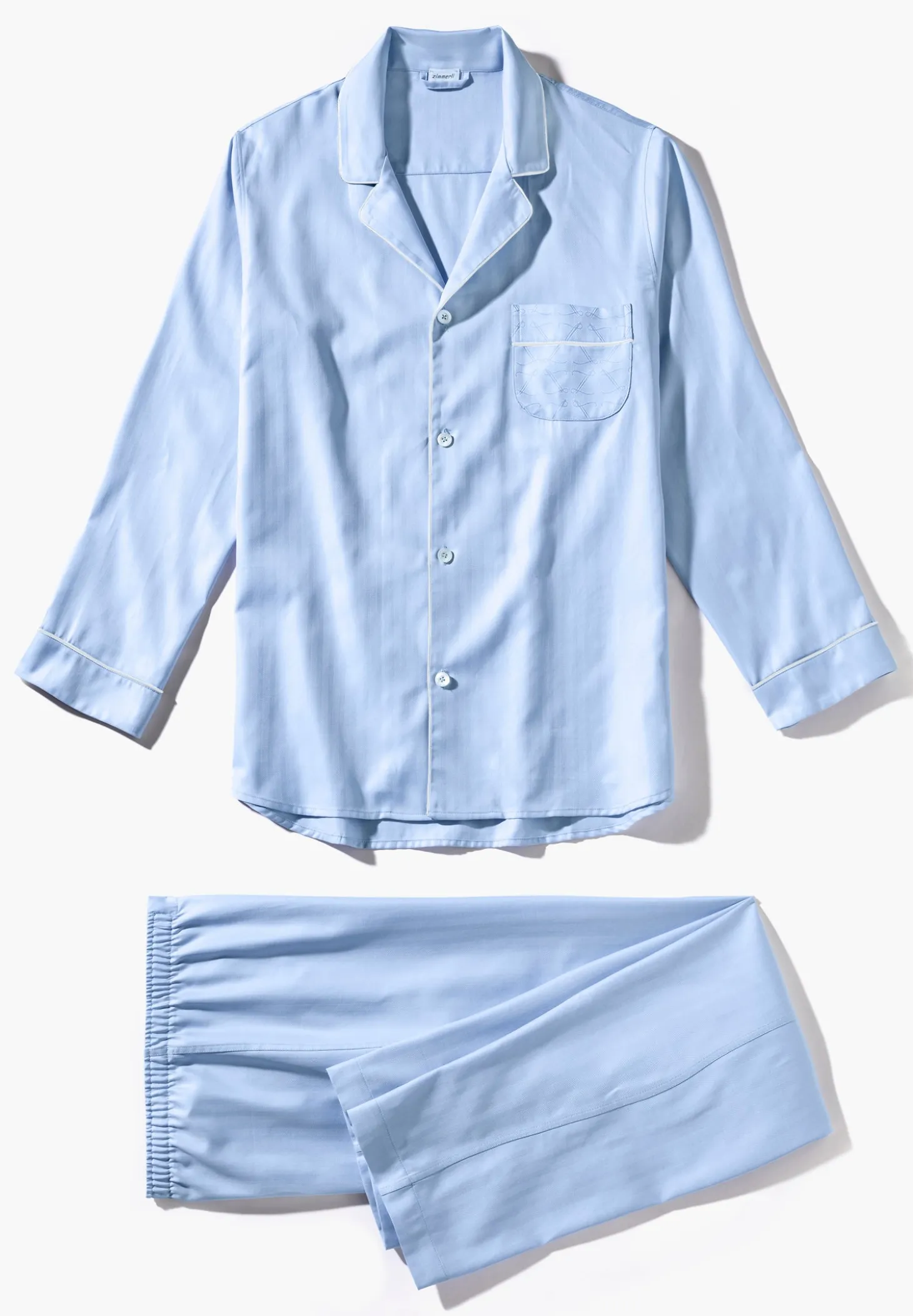 Homme Zimmerli Sea Island WovenPyjama longues - blue