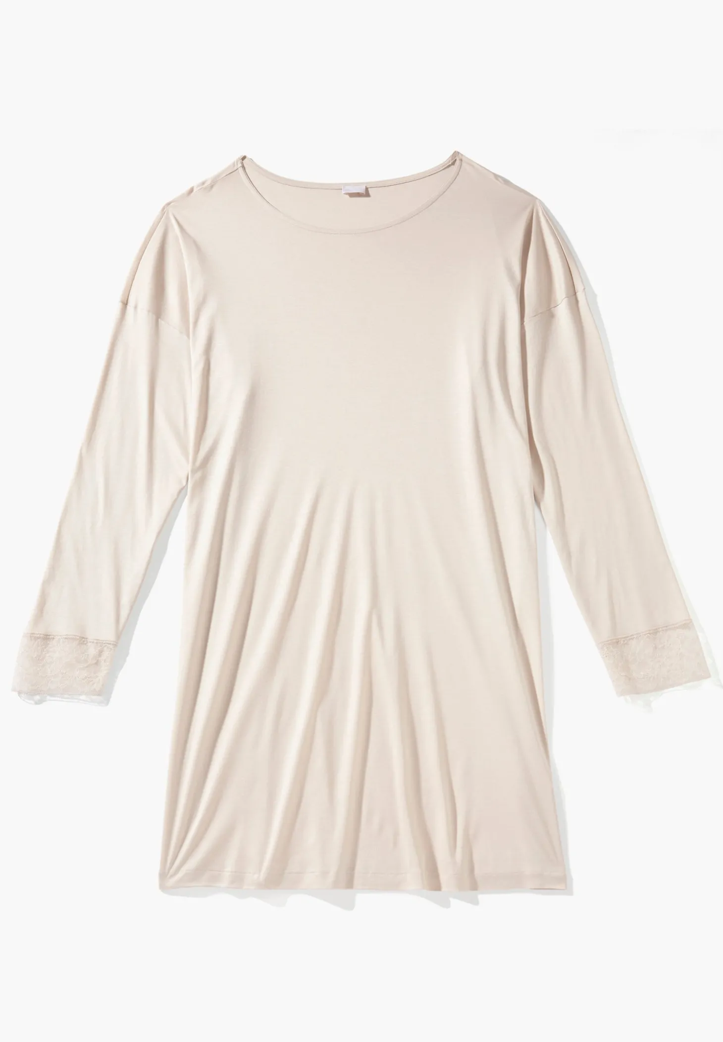 Femme Zimmerli Silk DreamsTee-shirt de nuit manches longues - vanilla