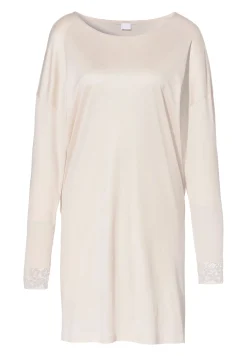 Femme Zimmerli Silk DreamsTee-shirt de nuit manches longues - vanilla