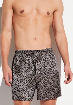 Homme Zimmerli Silk NightwearBoxer Shorts - brown-black