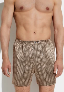 Homme Zimmerli Silk NightwearBoxer Shorts - fantasy gold