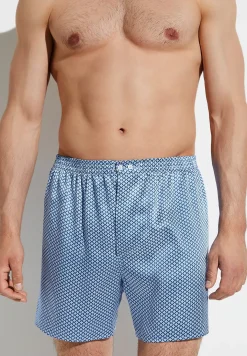 Homme Zimmerli Silk NightwearBoxer Shorts - fant. Blue
