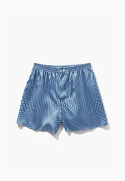 Homme Zimmerli Silk NightwearBoxer Shorts - fant. Blue