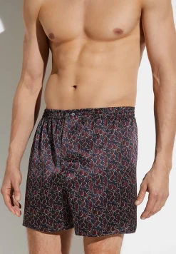 Homme Zimmerli Silk NightwearBoxer Shorts - leaves