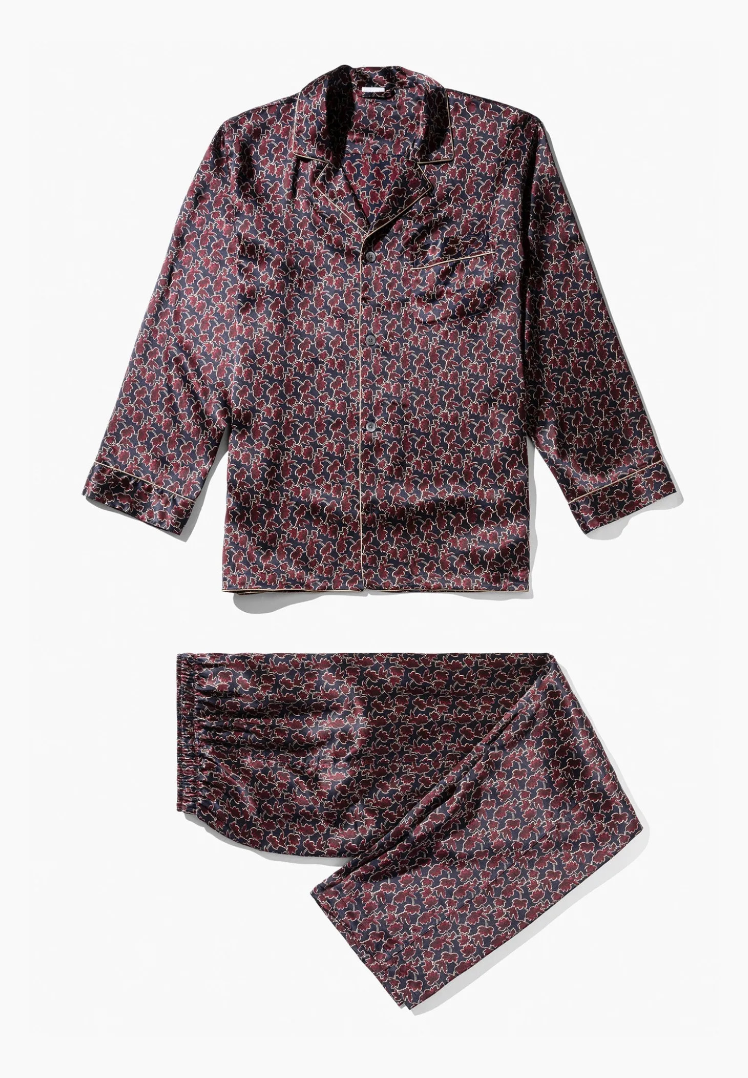 Homme Zimmerli Silk NightwearPyjama longues - leaves