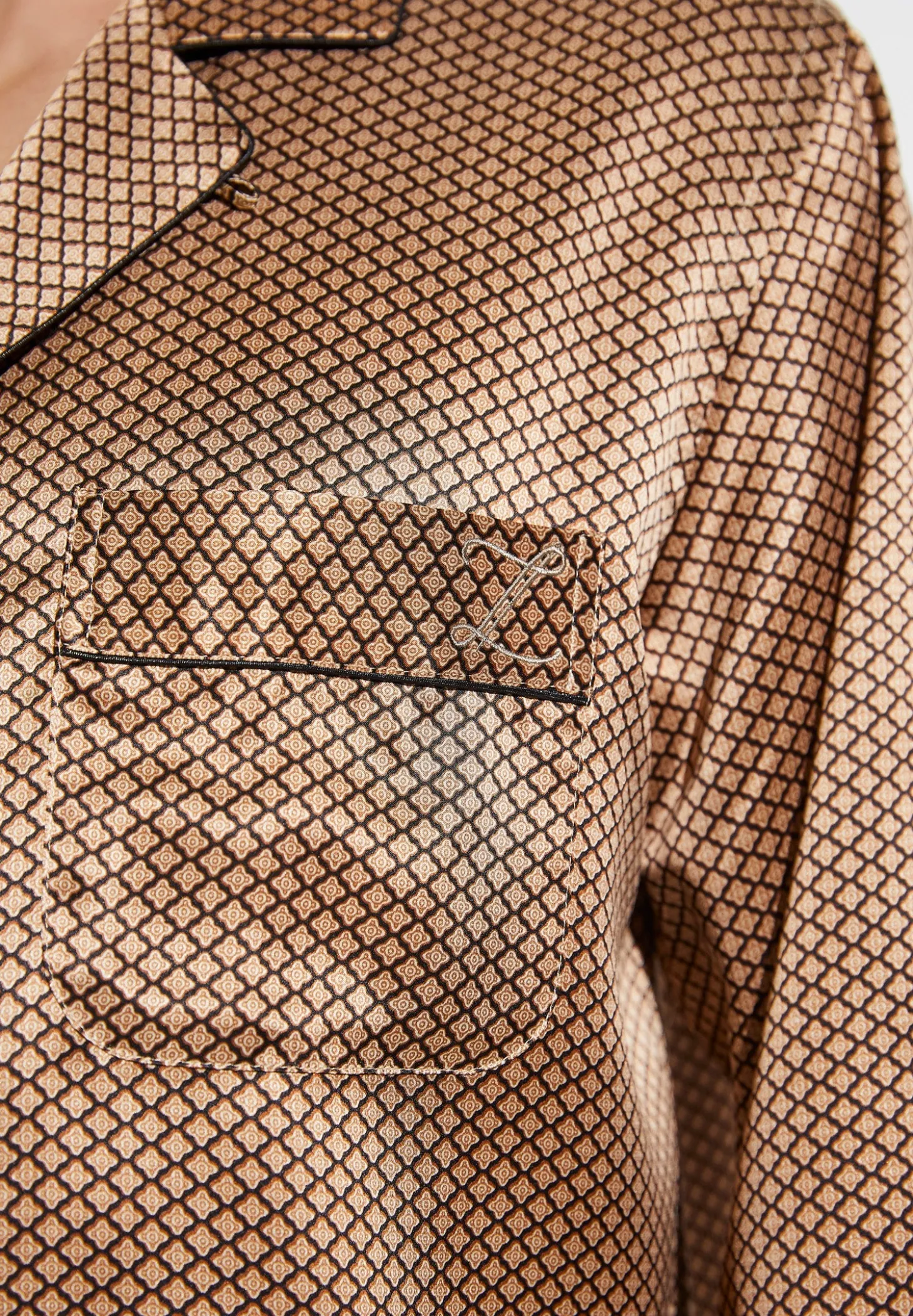 Homme Zimmerli Silk NightwearPyjama longues - fantasy gold