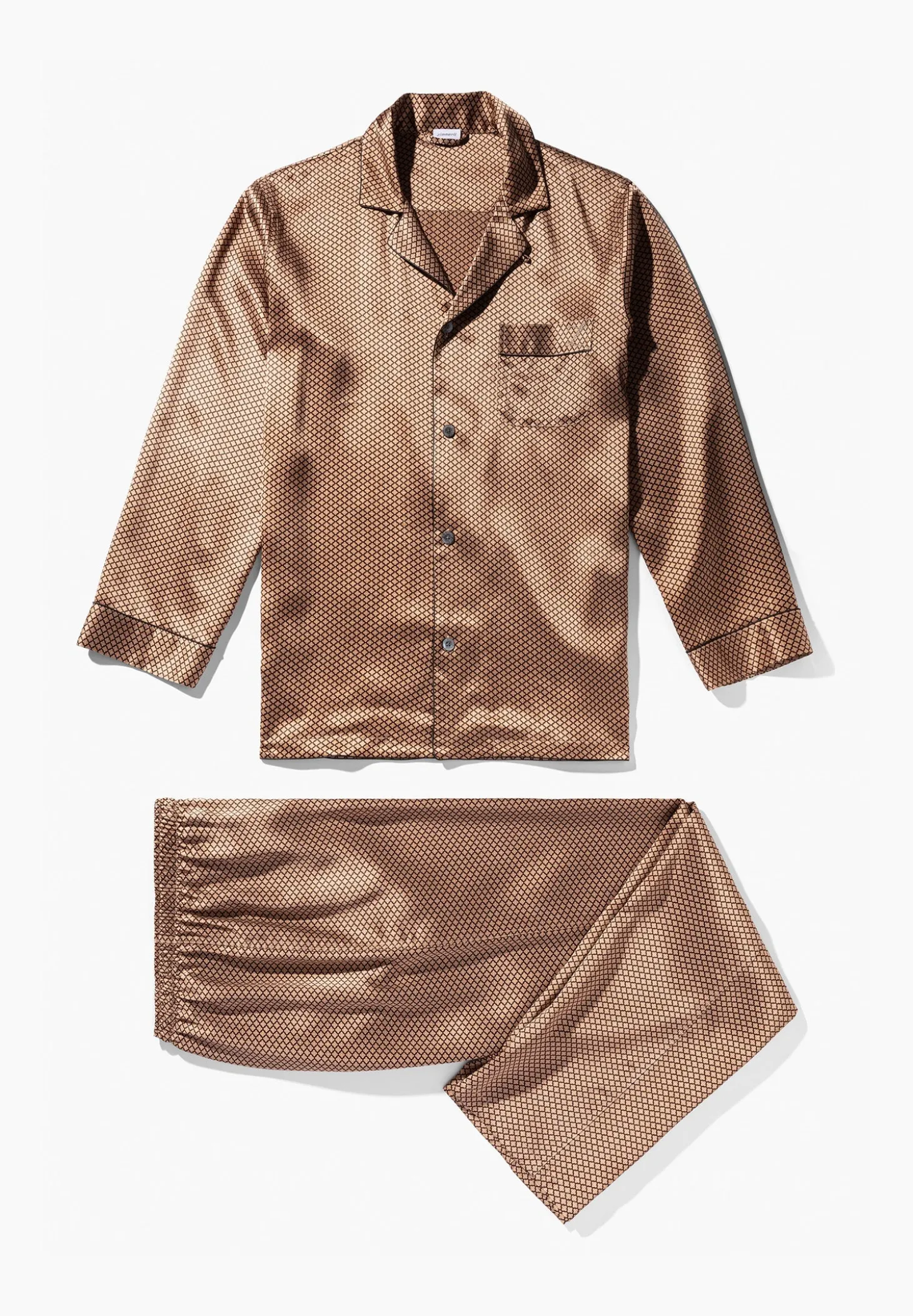 Homme Zimmerli Silk NightwearPyjama longues - fantasy gold