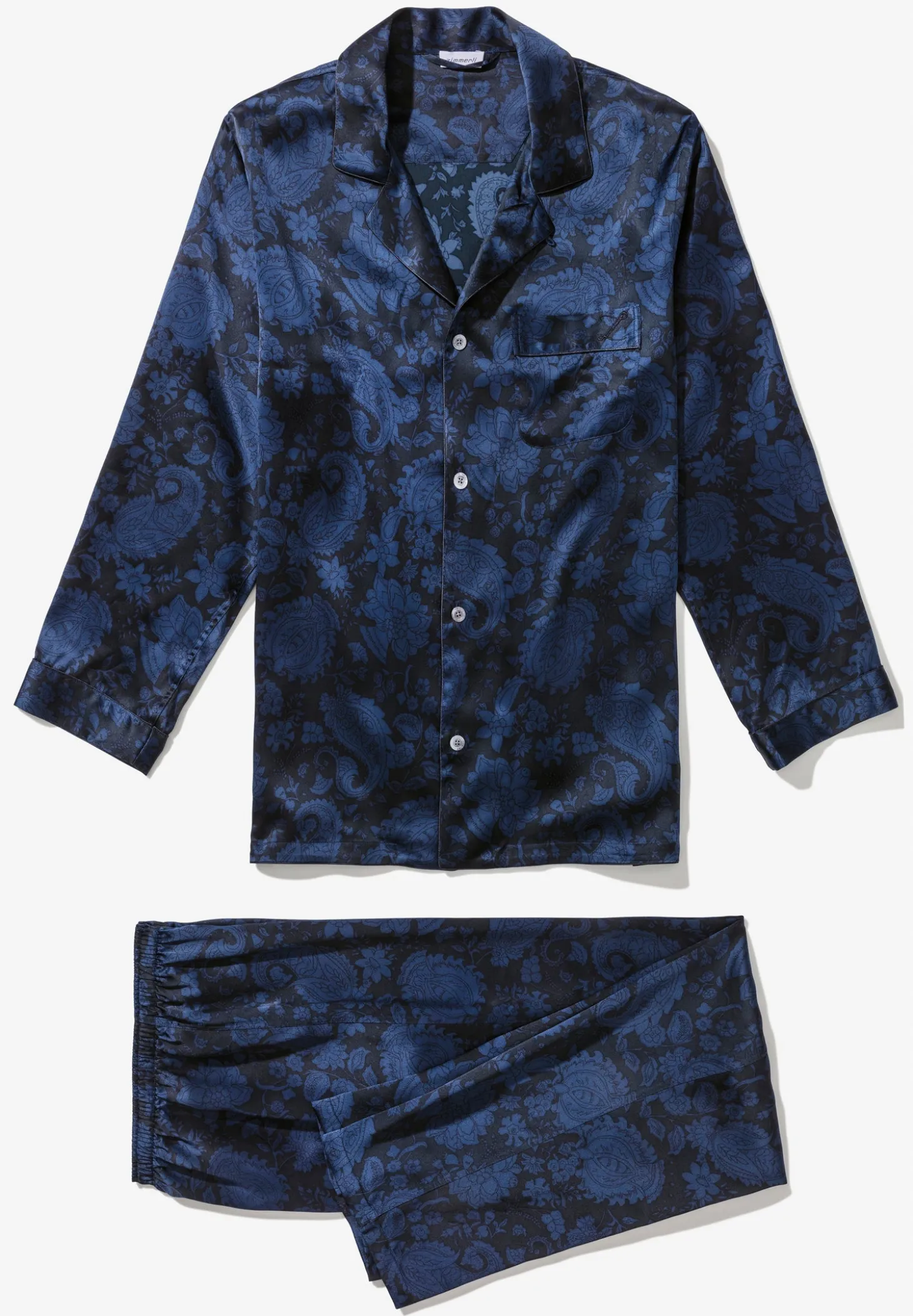 Homme Zimmerli Silk NightwearPyjama longues - paisley dark blue