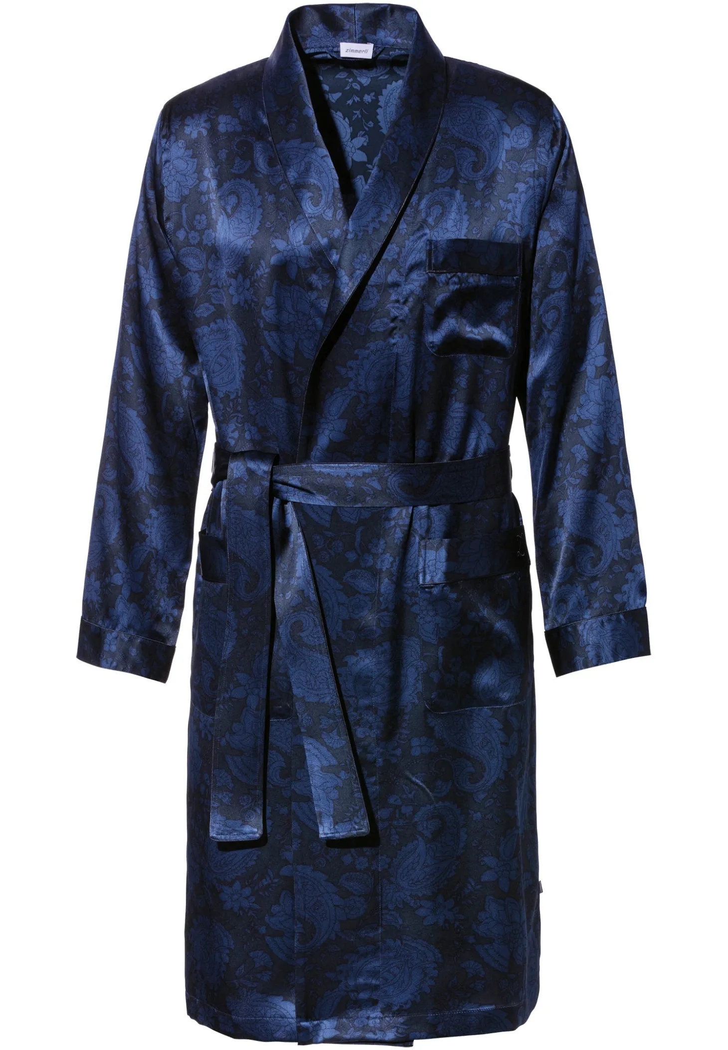 Homme Zimmerli Silk NightwearRobe de chambre longue - paisley dark blue