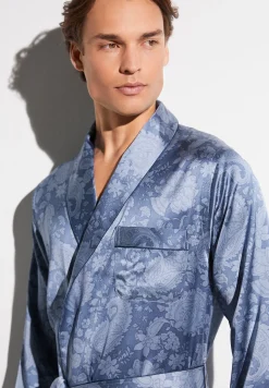 Homme Zimmerli Silk NightwearRobe de chambre longue - paisley blue