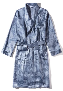 Homme Zimmerli Silk NightwearRobe de chambre longue - paisley blue