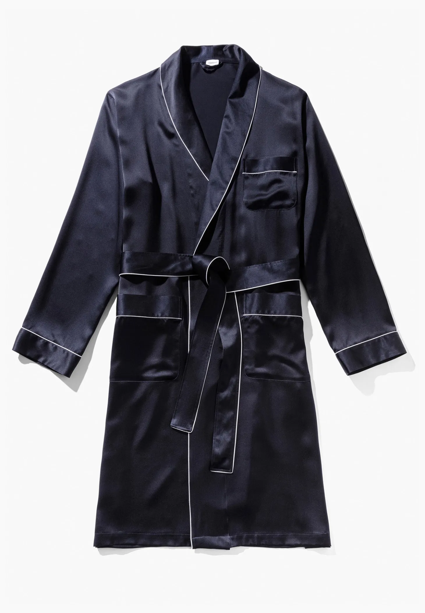 Homme Zimmerli Silk NightwearRobe de chambre longue - navy