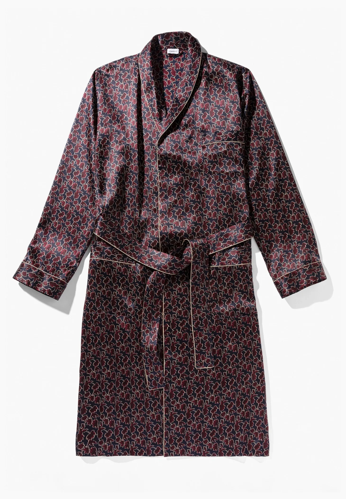 Homme Zimmerli Silk NightwearRobe de chambre longue - leaves